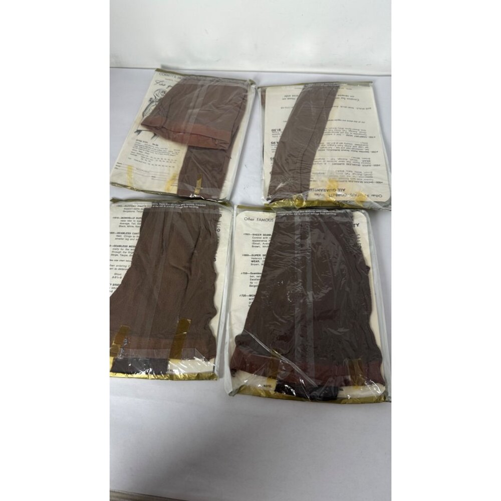 Corbetts Lot of 4 Vintage Hosiery Women Pantyhose Nude Heel Brown Taupetone - Picture 10 of 10